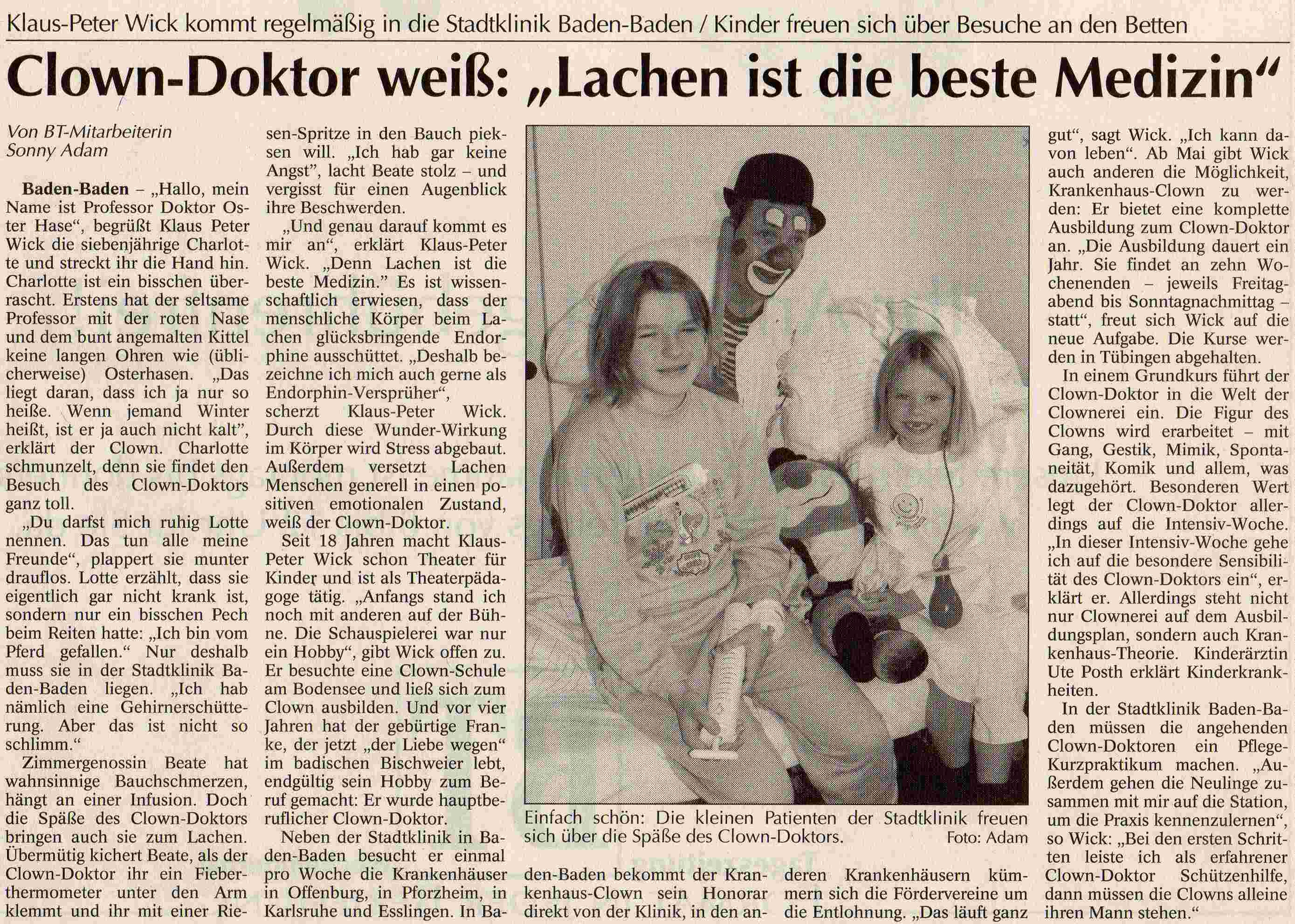 clowndoktor_badisches_tagblatt_februar_2003